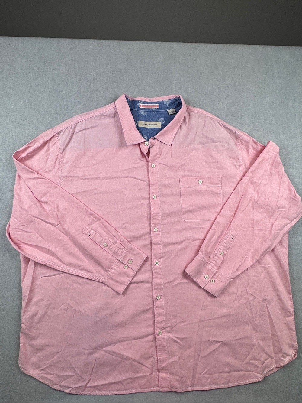 Tommy Bahama Shirt Mens 4XB Pink Long Sleeve Cotton Button Shirt Island Cruise